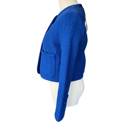 Proenza Schouler White Label Cropped Tweed Blazer Royal Blue Size 4 NWOT - Picture 7 of 11
